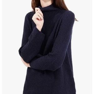TOPSHOP Ribbed Funnel Neck Sweater